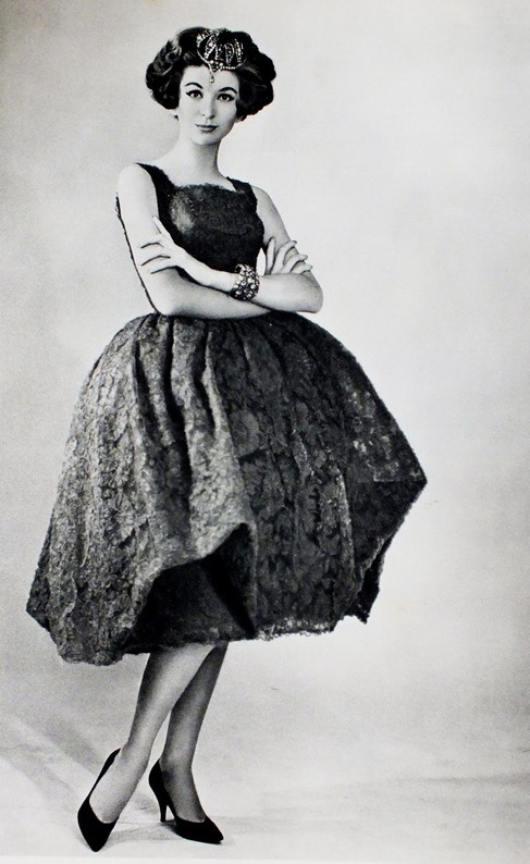 Model In A Cocktail Dress And Tiara 1958 NSF