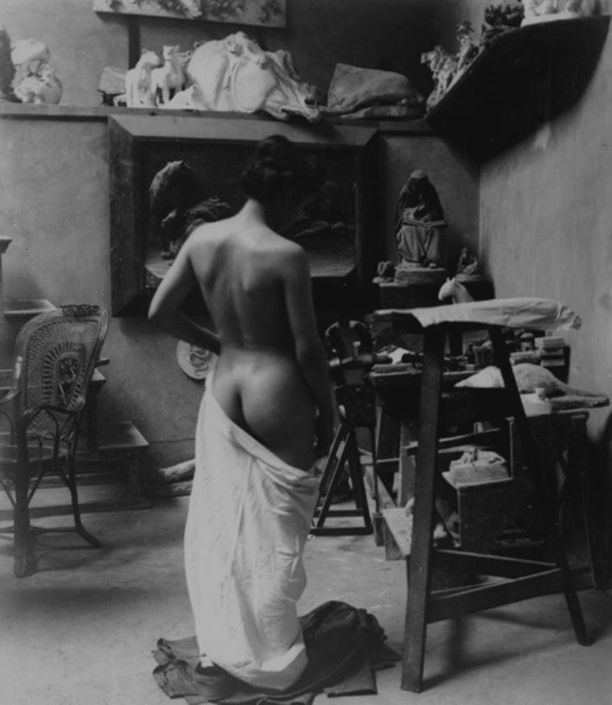 Model In The Artists Studio Photographed By Heinrich Zille C 1900 NSF