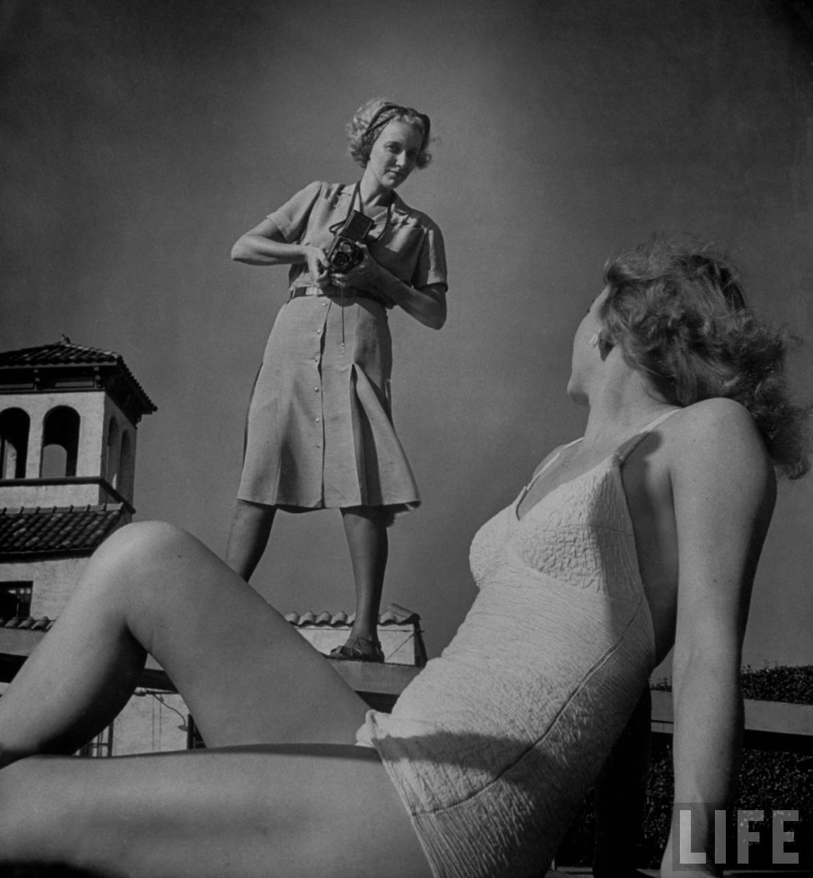 Nina Leen Photographing A Swimsuit Model For Life Magazine 1945 NSF