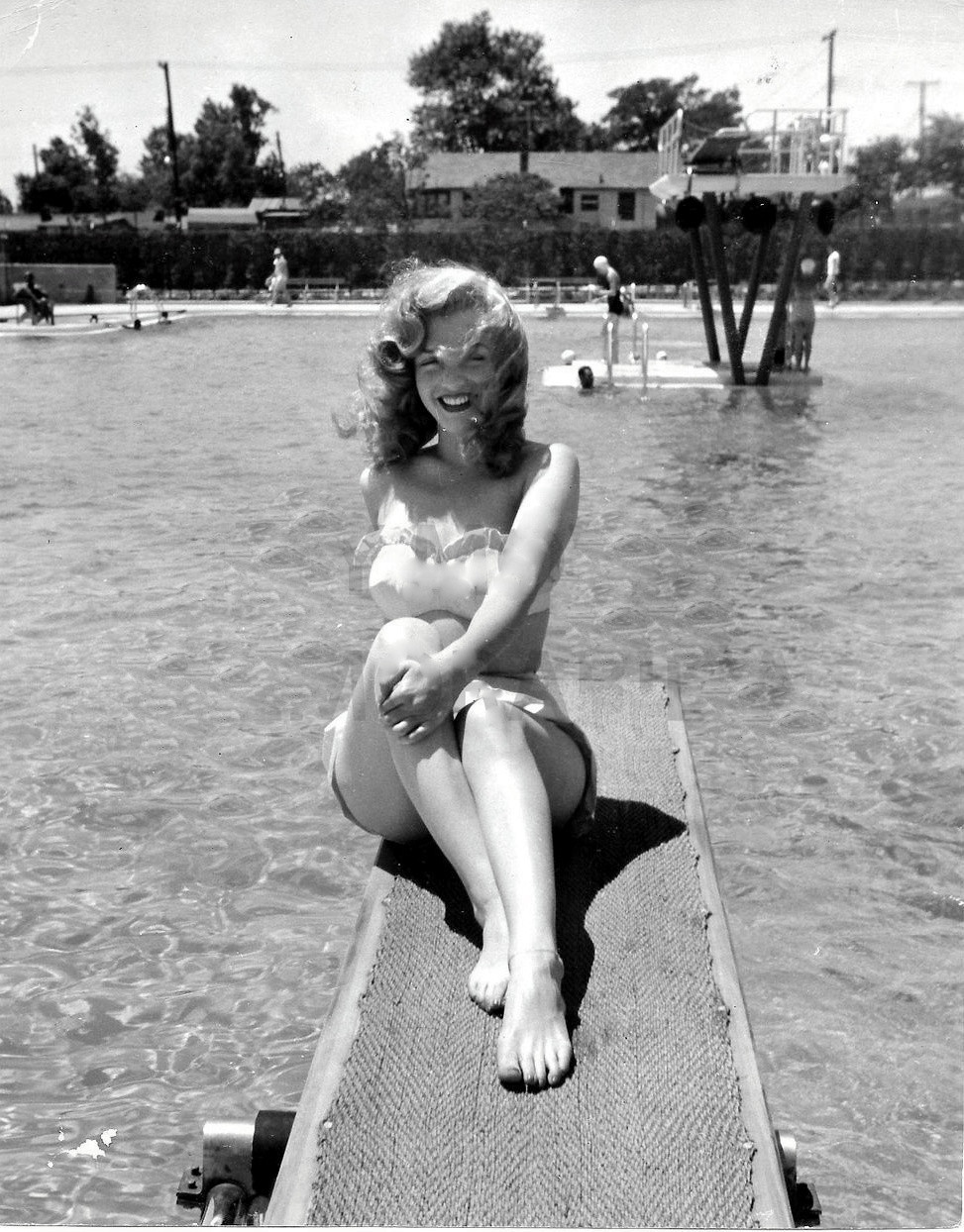 Norma Jean Baker Aka Marilyn Monroe Relaxing On A Diving Board NSF