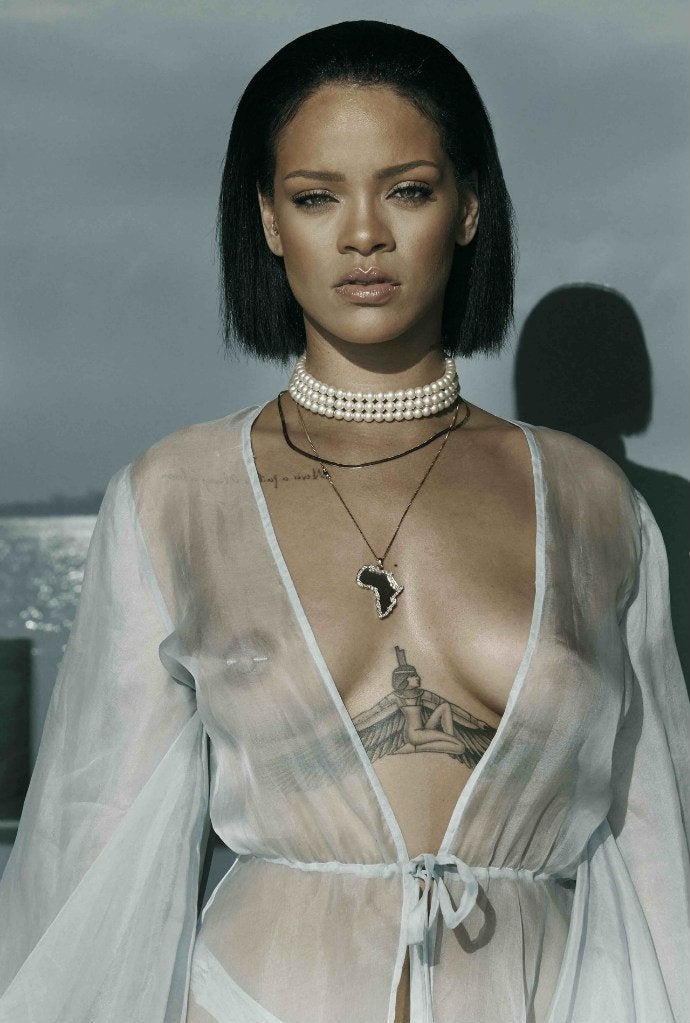 Rihanna Topless In See Thru Robe NSFW