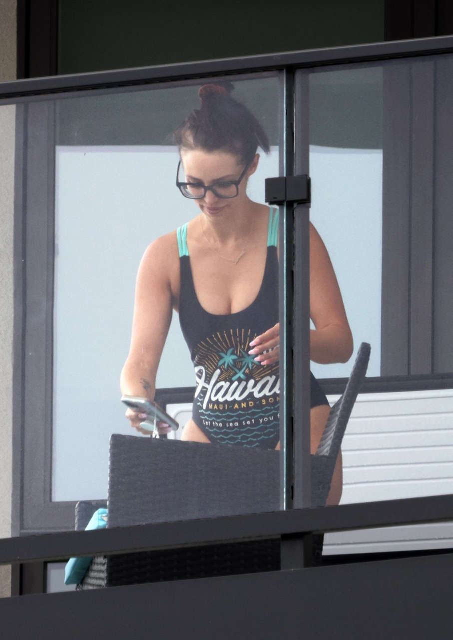 Scheana Shay Swimsuit Her Hotel Balcony Los Angeles 09 28 2021la