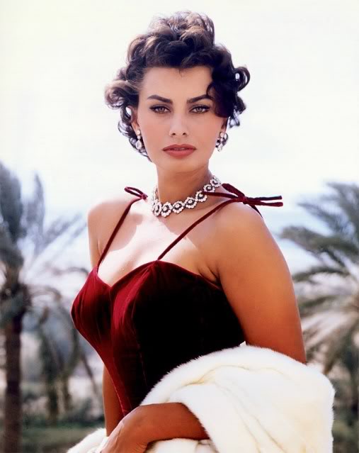 Sophia Loren Wearing Red NSF