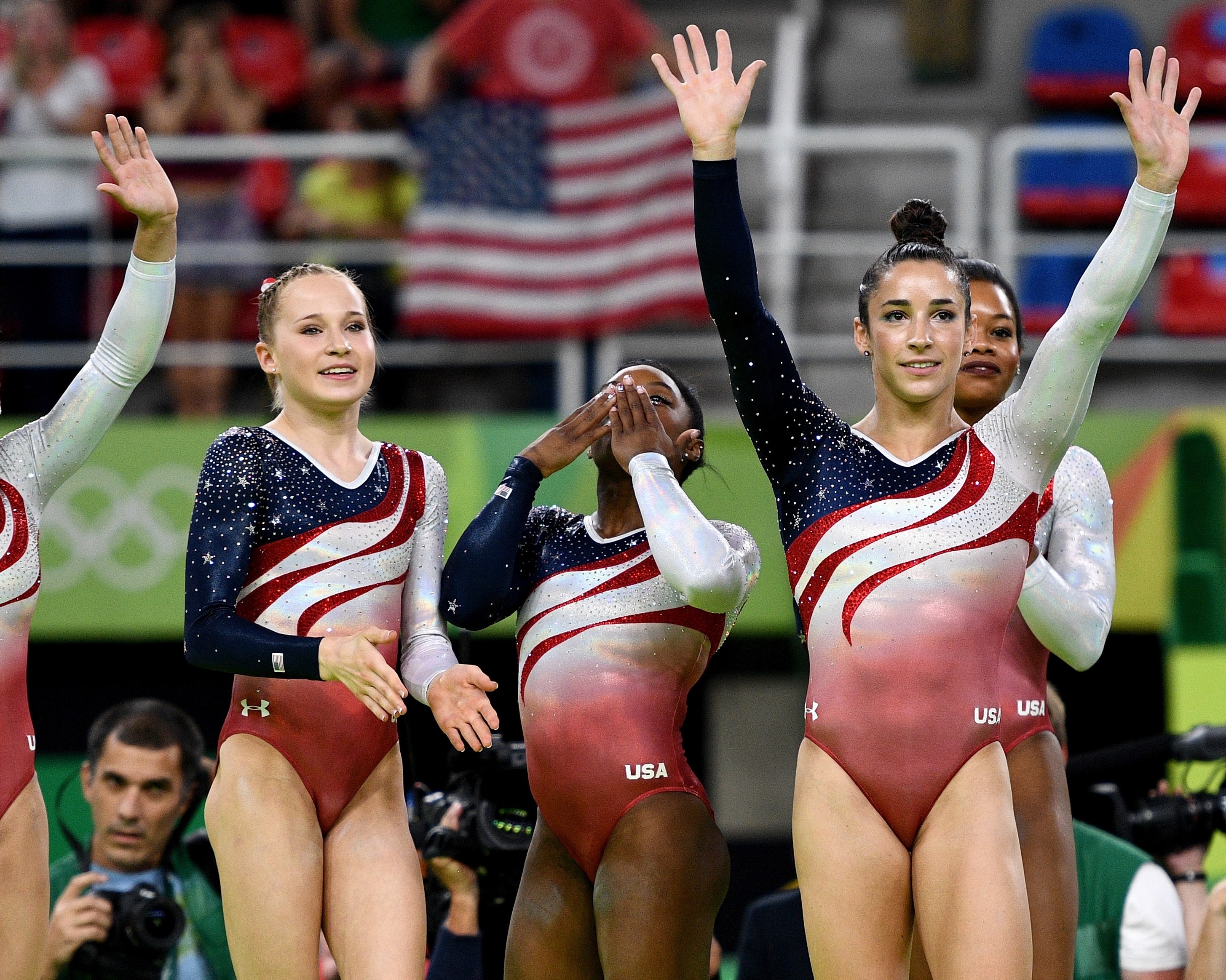 Us Gymnasts Madison Kocian Simone Biles And Aly Raisma