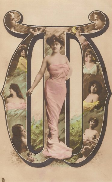 Vintage Elegance Is Sexy Because It Drapes A Woman In Imagined Treasures 1890s Antique Postcard NSF